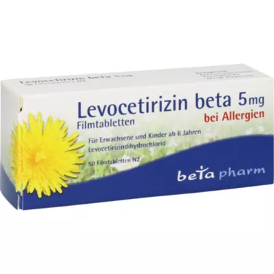 LEVOCETIRIZIN bèta 5 mg filmomhulde tabletten, 50 st