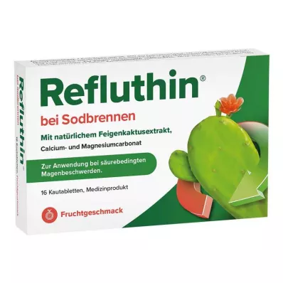 Refluhin tegen maagzuur kauwbare fruittabletten, 16 st Refluhin tegen maagzuur kauwbare fruittabletten, 16 st