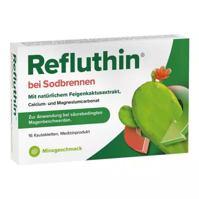 Refluhin tegen brandend maagzuur kauwtabletten mint, 16 st