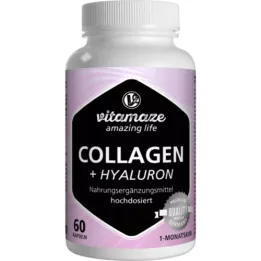 COLLAGEN 300 mg+Hyaluron 100 mg capsules met hoge dosering, 60 st