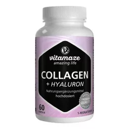 COLLAGEN 300 mg+Hyaluron 100 mg capsules met hoge dosering, 60 st