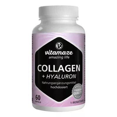 Collageen 300 mg + hyaluronzuur 100 mg hooggedoseerde capsules, 60 stuks Collageen 300 mg + hyaluronzuur 100 mg hooggedoseerde capsules, 60 stuks