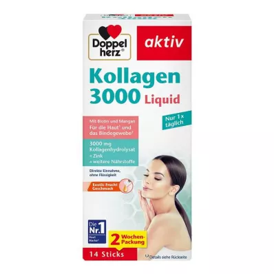 DOPPELHERZ Collageen 3000 Vloeibare Sticks, 14 stuks
