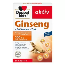 DOPPELHERZ Ginseng 250+B Vitaminen+Zink Capsules, 30 Capsules