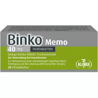 BINKO Memo 40 mg filmomhulde tabletten, 30 stuks