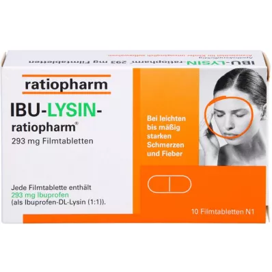 IBU-LYSIN-ratiopharm 293 mg filmomhulde tabletten, 10 st