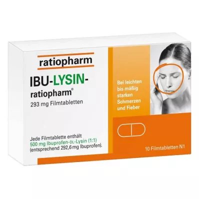 IBU-LYSIN-ratiopharm® 293 mg filmomhulde tabletten, 10 stuks IBU-LYSIN-ratiopharm® 293 mg filmomhulde tabletten, 10 stuks