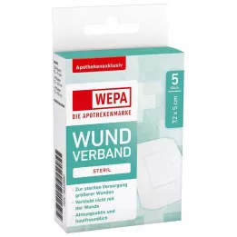 WEPA Wondverband 7,2x5 cm steriel, 5 st