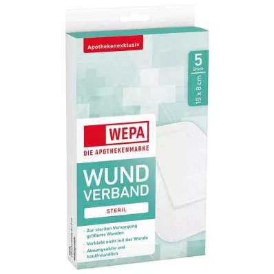 WEPA Wondverband 8x15 cm steriel, 5 stuks