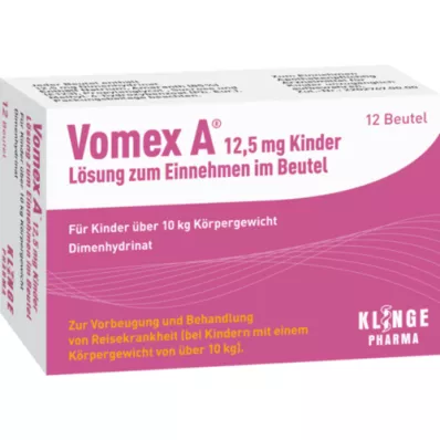 VOMEX Een 12,5 mg orale kinderoplossing in sachet, 12 stuks