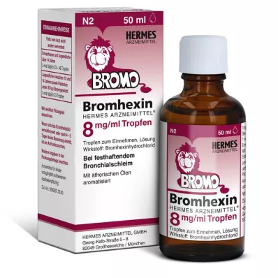 BROMHEXIN Hermes Arzneimittel 8 mg/ml druppels, 50 ml