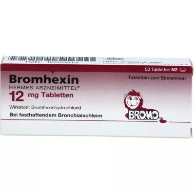 BROMHEXIN Hermes Arzneimittel 12 mg tabletten, 50 stuks