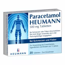 PARACETAMOL HEUMANN 500mg Tab.voor pijn en koorts, 20 stuks