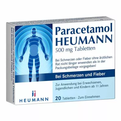 PARACETAMOL HEUMANN 500mg Tab.voor pijn en koorts, 20 stuks