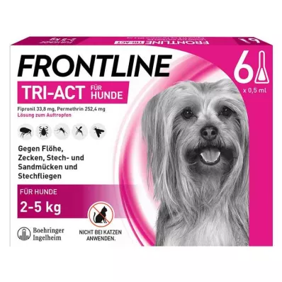 FRONTLINE Tri-Act druppeloplossing voor honden 2-5 kg, 6 st FRONTLINE Tri-Act druppeloplossing voor honden 2-5 kg, 6 st