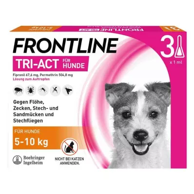 FRONTLINE Tri-Act druppeloplossing voor honden 5-10 kg, 3 st