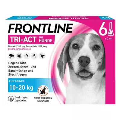 FRONTLINE Tri-Act druppeloplossing voor honden 10-20kg, 6 st