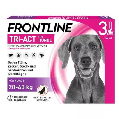 FRONTLINE Tri-Act Drop-on oplossing voor honden 20-40kg, 3 stuks FRONTLINE Tri-Act Drop-on oplossing voor honden 20-40kg, 3 stuks