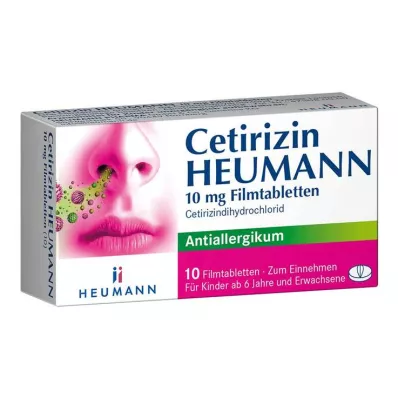 Cetirizine HEUMANN 10 mg filmomhulde tabletten, 10 stuks