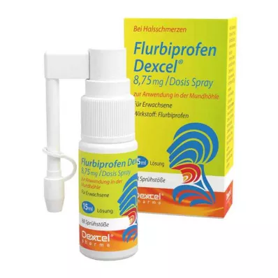 FLURBIPROFEN Dexcel 8,75 mg/dos.spray mondholte, 15 ml FLURBIPROFEN Dexcel 8,75 mg/dos.spray mondholte, 15 ml