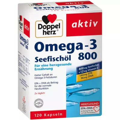 DOPPELHERZ Omega-3 zeevisolie 800 werkzame capsules, 120 capsules