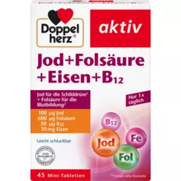 DOPPELHERZ Jodium+foliumzuur+ijzer+B12 tabletten, 45 stuks