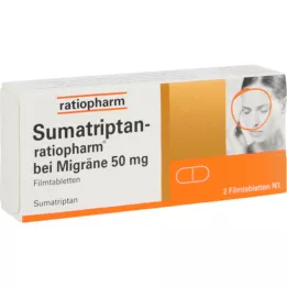SUMATRIPTAN-ratiopharm voor migraine 50 mg filmomhulde tabletten, 2 st