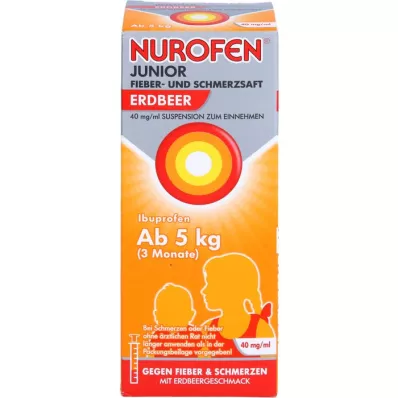 NUROFEN Junior Koorts- en pijnsap Aardbei 40 mg/ml, 100 ml