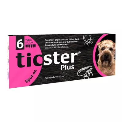 Ticster Plus Spot-on oplossing voor honden 10-25kg (6x3 ml) Ticster Plus Spot-on oplossing voor honden 10-25kg (6x3 ml)