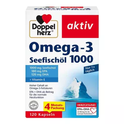 Doppelherz Omega-3 zeevisolie 1000 capsules, 120 stuks Doppelherz Omega-3 zeevisolie 1000 capsules, 120 stuks