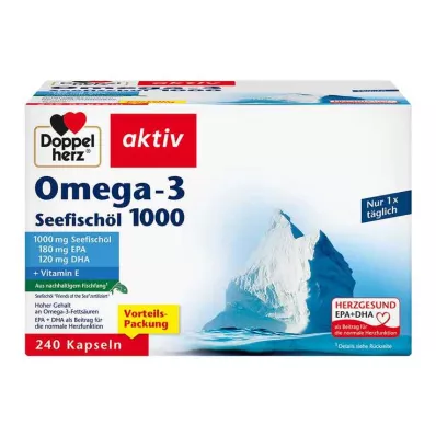 Doppelherz Omega-3 zeevisolie 1000 capsules, 240 stuks Doppelherz Omega-3 zeevisolie 1000 capsules, 240 stuks