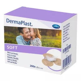 DERMAPLAST SOFT Spots gips rond 22 mm, 200 stuks
