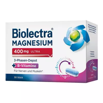 BIOLECTRA Magnesium 400 mg ultra 3-fase depot, 30 st BIOLECTRA Magnesium 400 mg ultra 3-fase depot, 30 st