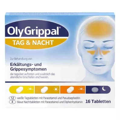 OLYGRIPPAL Dag &amp; Nacht 500 mg/60 mg tabletten, 16 st