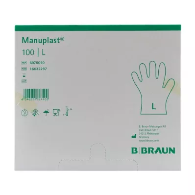 Manuplast wegwerphandschoenen PE maat L, 100 stuks Manuplast wegwerphandschoenen PE maat L, 100 stuks