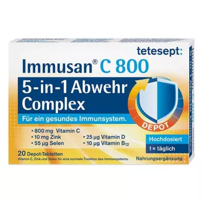 Tetesept Immusan C 800 5in1 verdedigingscomplextabletten, 20 stuks Tetesept Immusan C 800 5in1 verdedigingscomplextabletten, 20 stuks