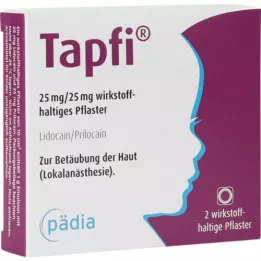 TAPFI 25 mg/25 mg pleister met werkzame stof, 2 stuks