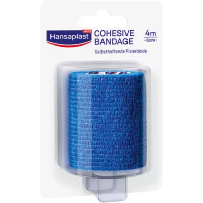 HANSAPLAST Fixatieverband zelfklevend.6 cmx4 m blauw, 1 st