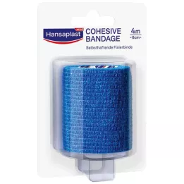 HANSAPLAST Fixatieverband zelfklevend.6 cmx4 m blauw, 1 st