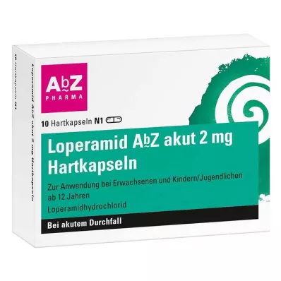 Loperamide AbZ acuut 2 mg harde capsules, 10 stuks Loperamide AbZ acuut 2 mg harde capsules, 10 stuks