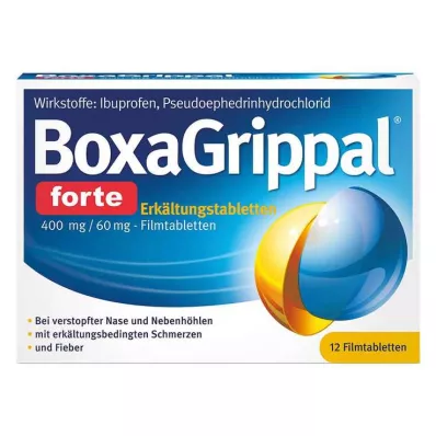 BOXAGRIPPAL forte Koude Tab. 400 mg/60 mg FTA, 12 st BOXAGRIPPAL forte Koude Tab. 400 mg/60 mg FTA, 12 st