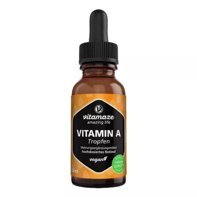 Vitamine A 500 µg hooggedoseerde vegan druppels, 50 ml Vitamine A 500 µg hooggedoseerde vegan druppels, 50 ml