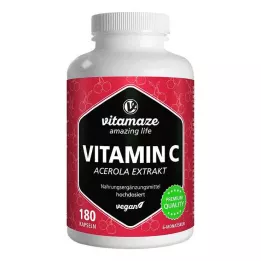 VITAMIN C 160 mg acerola extract pure veganistische capsules, 180 stuks
