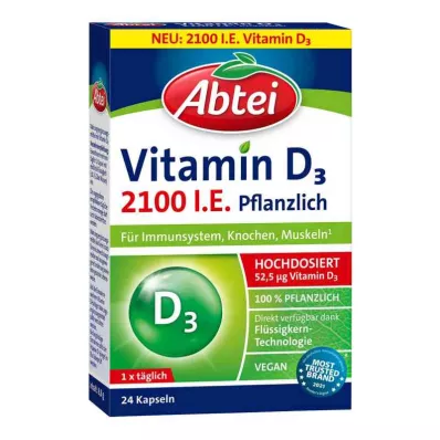 ABTEI Vitamine D3 2100 I.U. vegetarische capsules, 24 st ABTEI Vitamine D3 2100 I.U. vegetarische capsules, 24 st