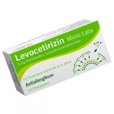 Levocetirizine Micro Labs 5 mg filmomhulde tabletten, 100 stuks Levocetirizine Micro Labs 5 mg filmomhulde tabletten, 100 stuks