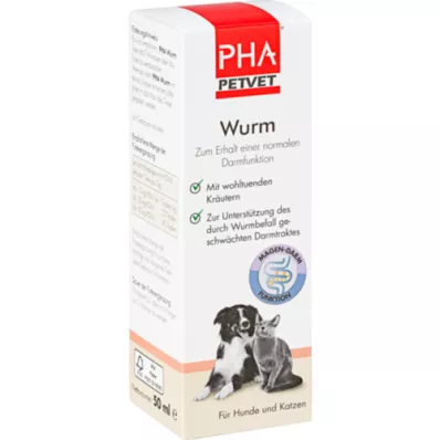 PHA Wormdruppels voor honden/katten, 50 ml