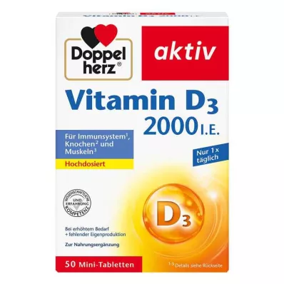 Doppelherz Vitamine D3 2000 IE tabletten, 50 stuks