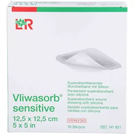 VLIWASORB gevoelig 12,5x12,5 cm superabsorberend wondverband, 10 st