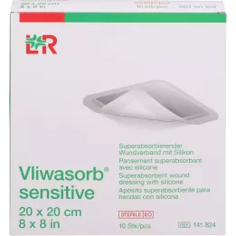 VLIWASORB gevoelig 20x20 cm superabsorberend wondverband, 10 stuks