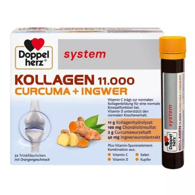 DOPPELHERZ Collageen 11.000 Curcuma+Ingw.systeem TRA, 30X25 ml DOPPELHERZ Collageen 11.000 Curcuma+Ingw.systeem TRA, 30X25 ml